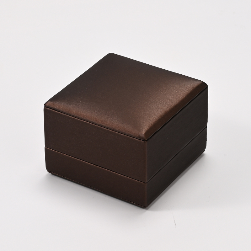 FANXI Custom Brown PU Leather Microfiber Ring Box