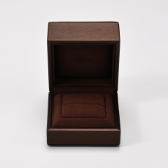 FANXI Custom Brown PU Leather Microfiber Ring Box