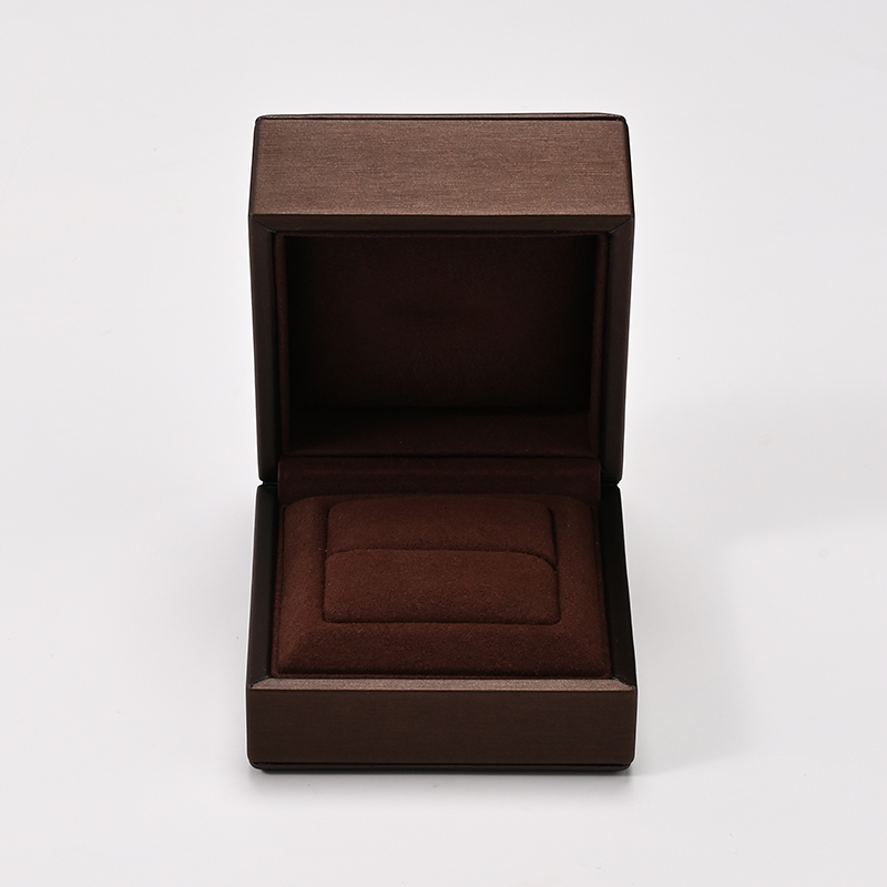 FANXI Custom Brown PU Leather Microfiber Ring Box