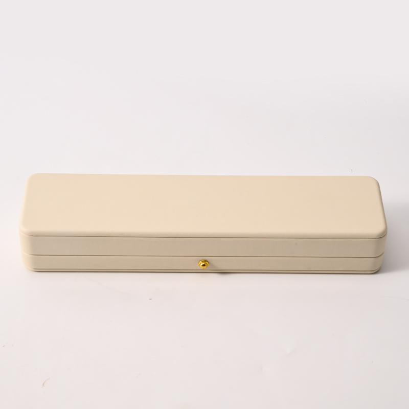 FANXI Custom Beige PU Leather Velvet Bracelet Box