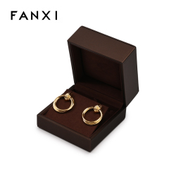 FANXI Custom Brown PU Leather Earring Pendant Box