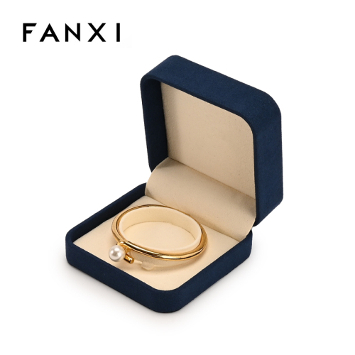 FANXI Custom Blue Microfiber Bracelet Box