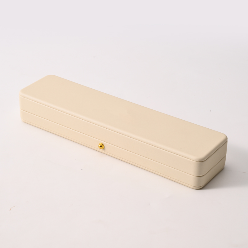 FANXI Custom Beige PU Leather Velvet Bracelet Box