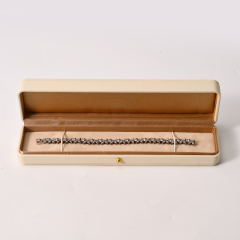 FANXI Custom Beige PU Leather Velvet Bracelet Box
