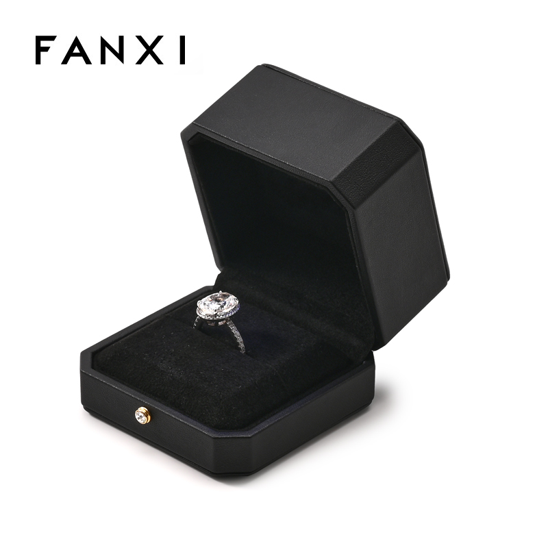 FANXI Custom PU Leather Microfiber Ring Pendant Box