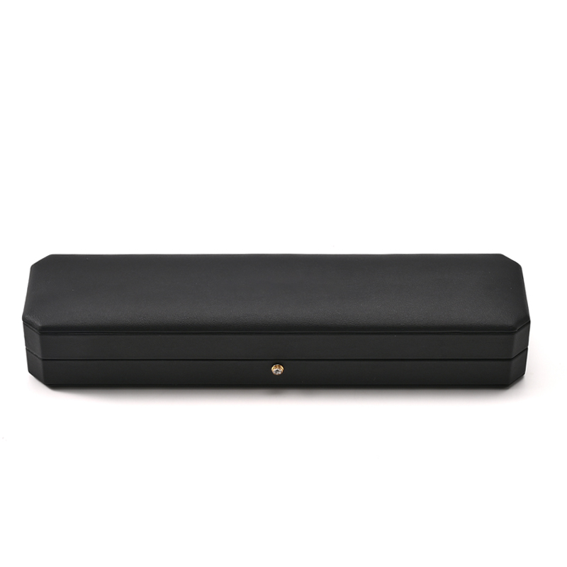 FANXI Custom Black PU Leather Microfiber Long Chain Box
