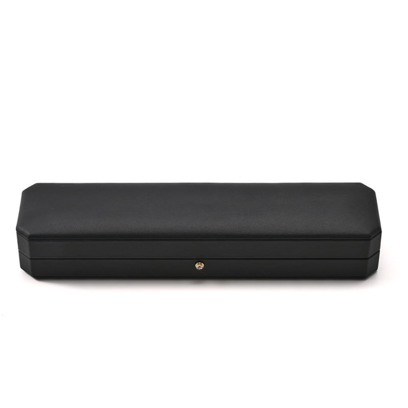 FANXI Custom Black PU Leather Microfiber Long Chain Box