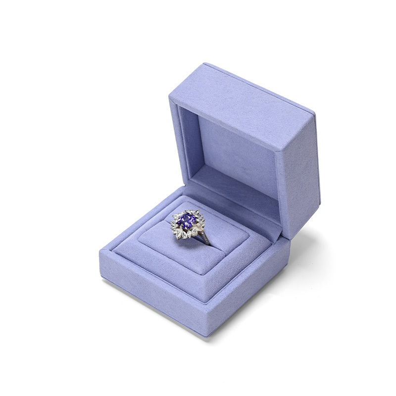 FANXI Custom Purple Microfiber Jewelry Ring Box
