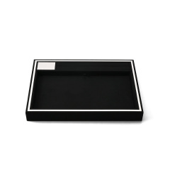FANXI Custom Black Microfiber Metal Jewelry Tray