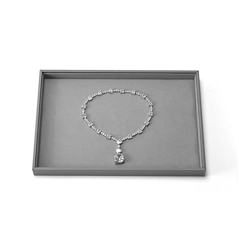 FANXI Custom Gray PU leather Microfiber Jewelry Tray