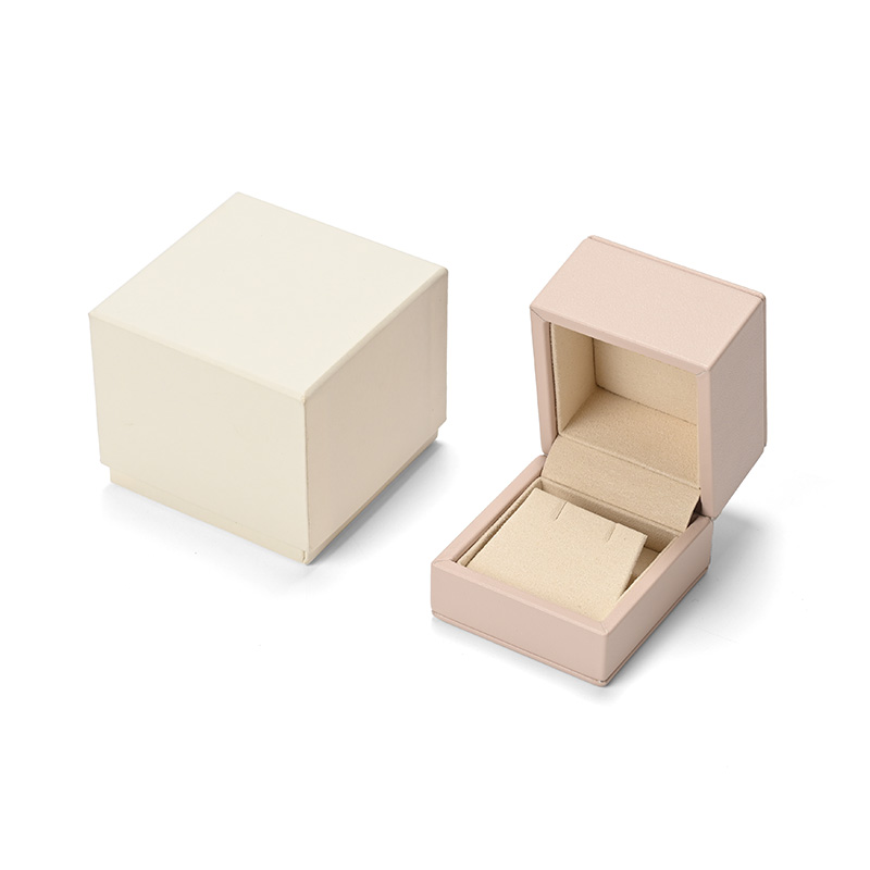 FANXI Custom Pink PU Leather Microfiber Earring Box
