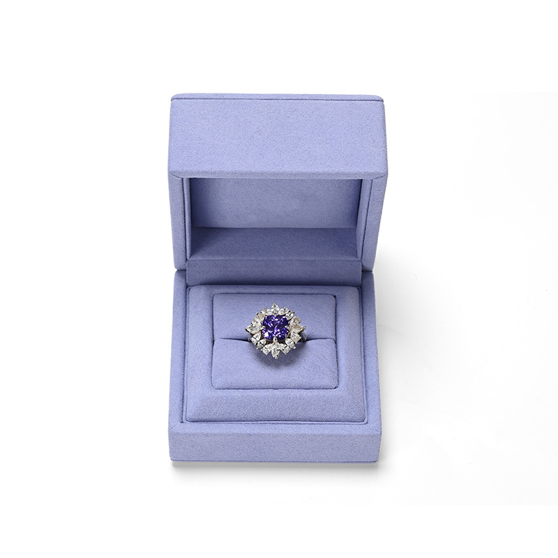 FANXI Custom Purple Microfiber Jewelry Ring Box