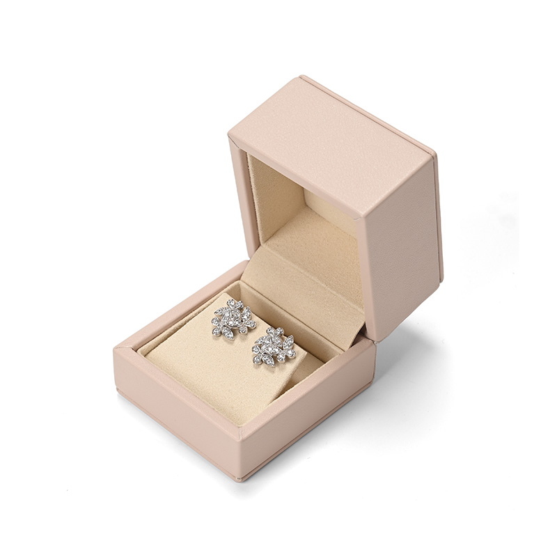 FANXI Custom Pink PU Leather Microfiber Earring Box