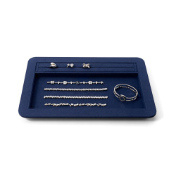 FANXI Custom Blue Microfiber Jewelry Tray