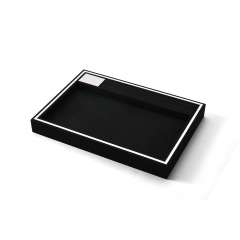 FANXI Custom Black Microfiber Metal Jewelry Tray