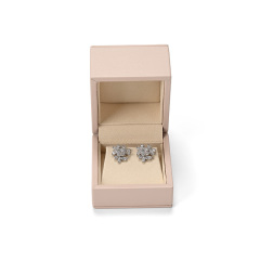 FANXI Custom Pink PU Leather Microfiber Earring Box