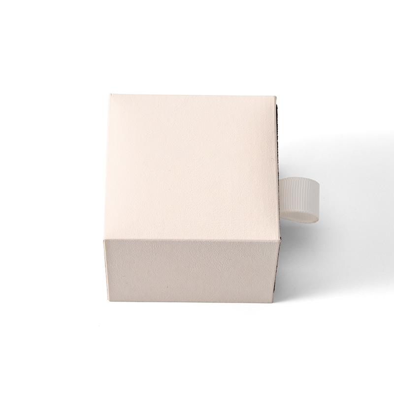 FANXI Custom Beige Leatherette Paper Velvet Ring Box