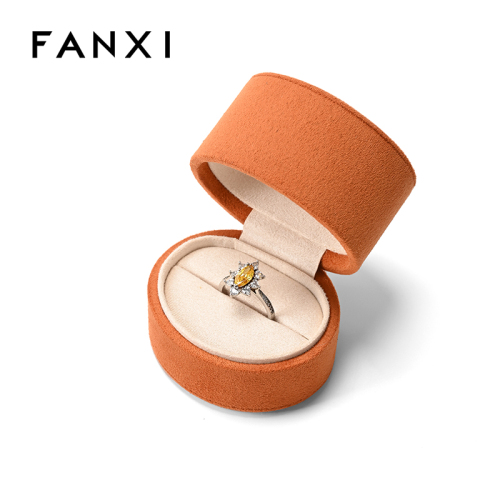 FANXI Custom Orange Microfiber Ring Box