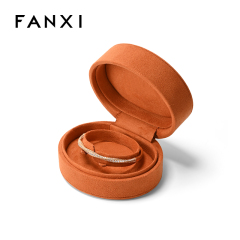 FANXI Custom Orange Microfiber Bracelet Box