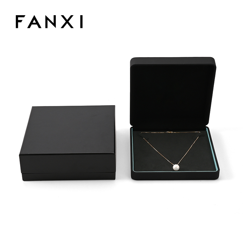 FANXI Custom Black Paper Velvet Pendant Box