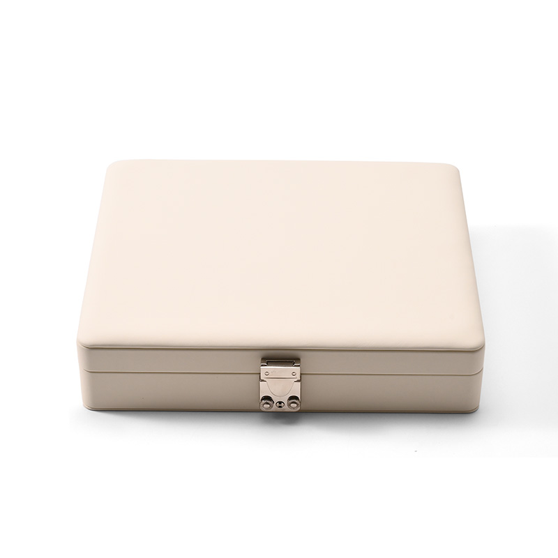 FANXI Custom Beige PU Leather Suede Ring Box