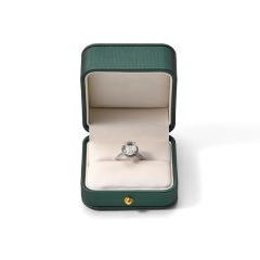 FANXI Custom Green Microfiber PU Leather Ring Box