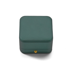 FANXI Custom Green Microfiber PU Leather Ring Box