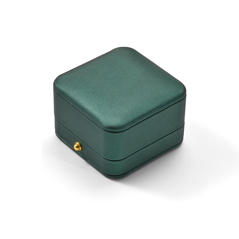 FANXI Custom Green Microfiber PU Leather Ring Box