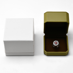 FANXI Custom Green PU Leather Microfiber Ring Box