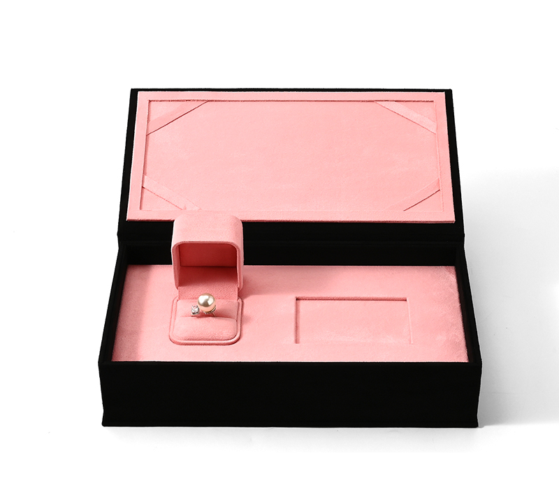FANXI Custom Pink Suede Ring Box