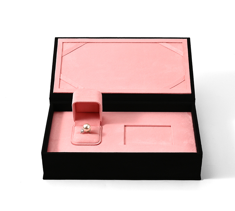 FANXI Custom Pink Suede Ring Box