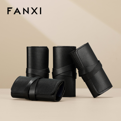 FANXI New Arrival Polychrome PU Leather Jewelry Roll Bag