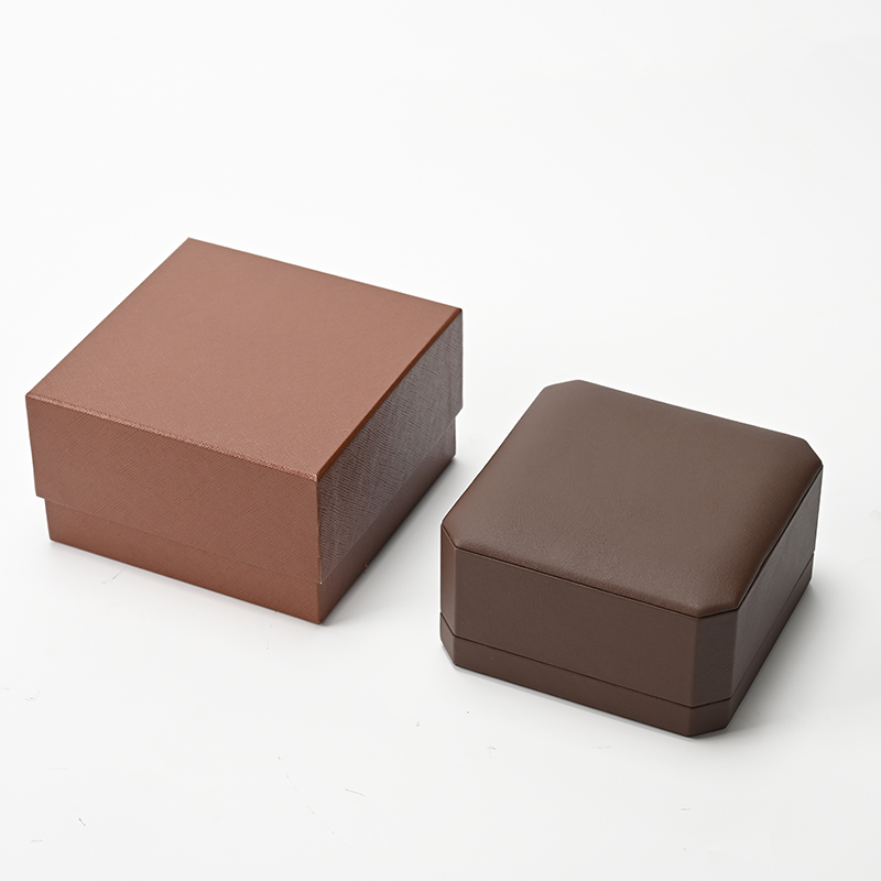 FANXI Custom Brown PU Leather Microfiber Necklace Box