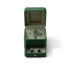 FANXI Custom Green Art Paper Suede Jewelry Box