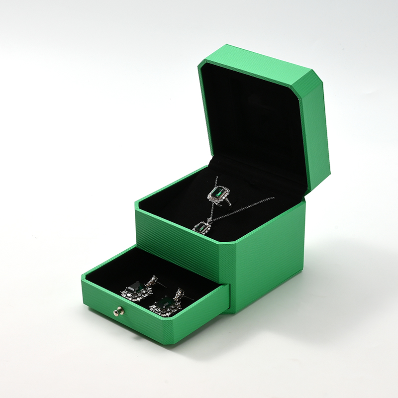 FANXI Custom Green Art Paper Suede Jewelry Box