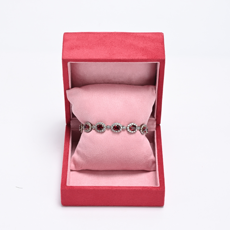 FANXI Custom Pink Suede Bracelet Box