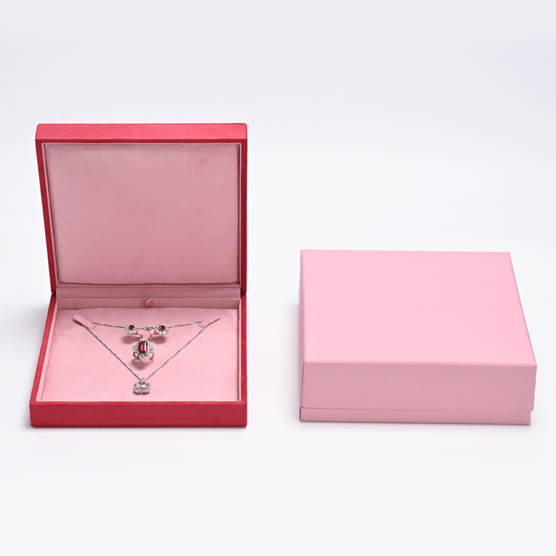 FANXI Custom Pink Suede Jewelry Set Box