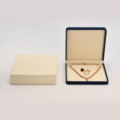 FANXI Custom Dark Blue Microfiber Jewelry Set Box