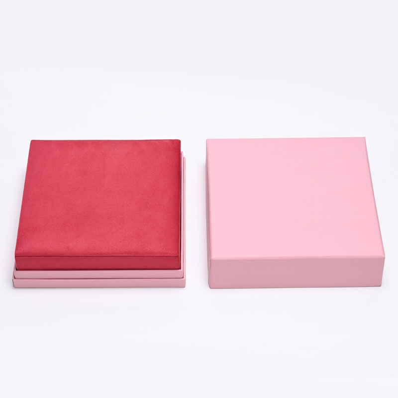 FANXI Custom Pink Suede Jewelry Set Box