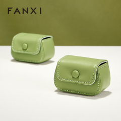 FANXI New-arrival Green Black PU Leahter Ring Storage Bag