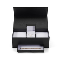 FANXI Custom Black Velvet Art Paper Magnetic Jewelry Box