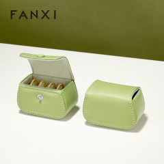 FANXI New-arrival Green Black PU Leahter Ring Storage Bag