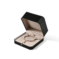 FANXI Custom Black Leatheretter Paper Suede Bracelet Box