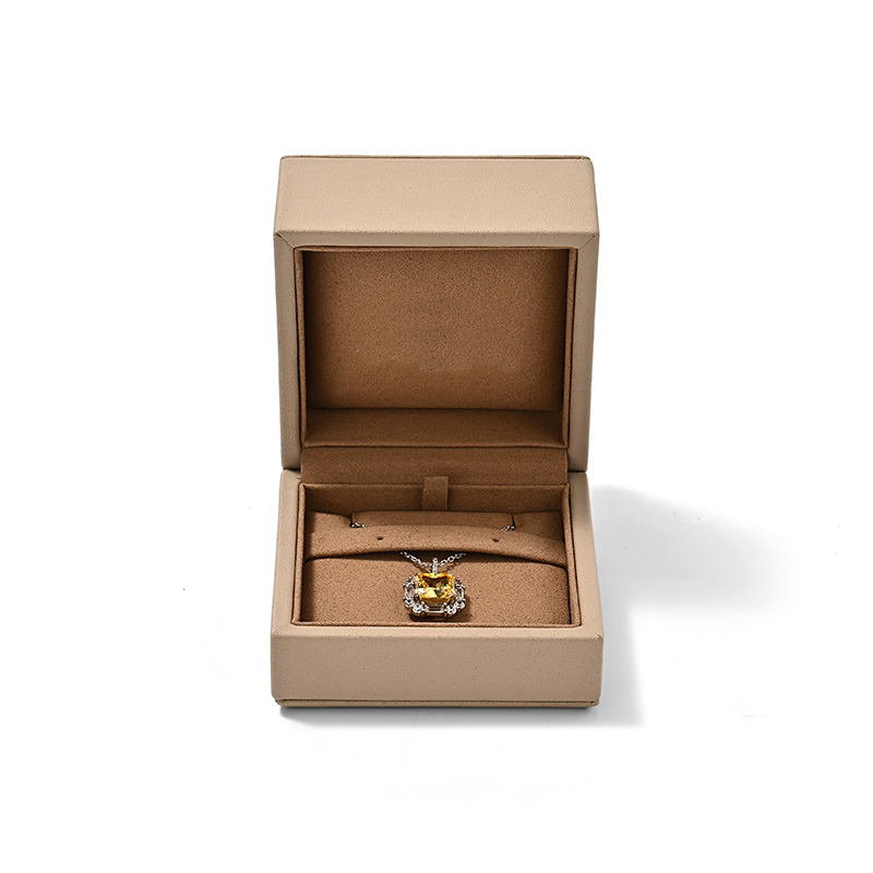 FANXI Custom Coffee Color PU Leather Earring Box