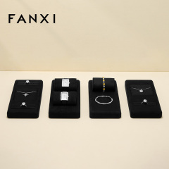 New design black microfiber jewelry display set for ring pendant bangle