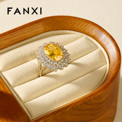 FANXI factory black beige Wooden Microfiber fashion jewelry holder