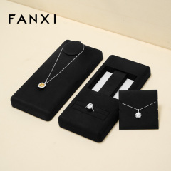 New design black microfiber jewelry display set for ring pendant bangle