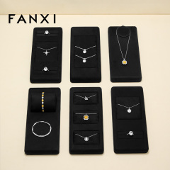 New design black microfiber jewelry display set for ring pendant bangle