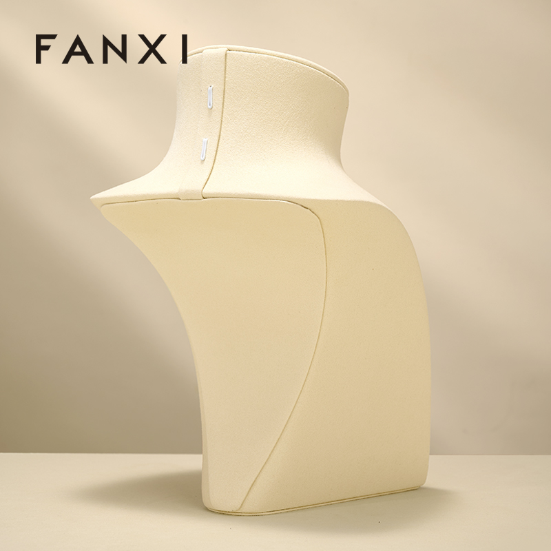 FANXI Luxury Beige Microfiber Jewelry Combination Set