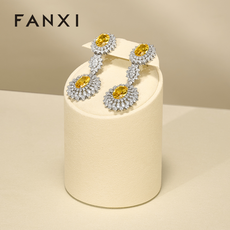 FANXI Luxury Beige Microfiber Jewelry Combination Set